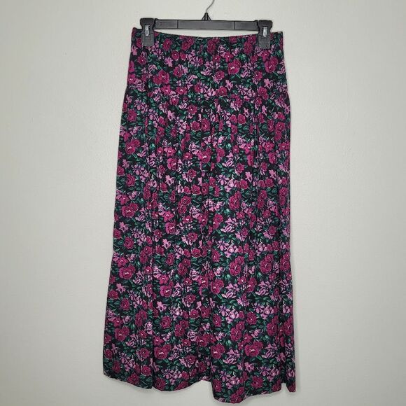 Vintage 80s 90s purple black a line maxi midi moody grunge skirt size medium - Picture 1 of 8